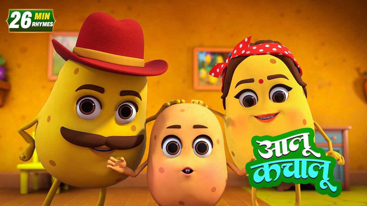 आलू कचालू और रोमांचक नॉनस्टॉप किड्स राइम्स | 19 Minutes Non-Stop Hindi Rhymes | Chintu Pintu TV