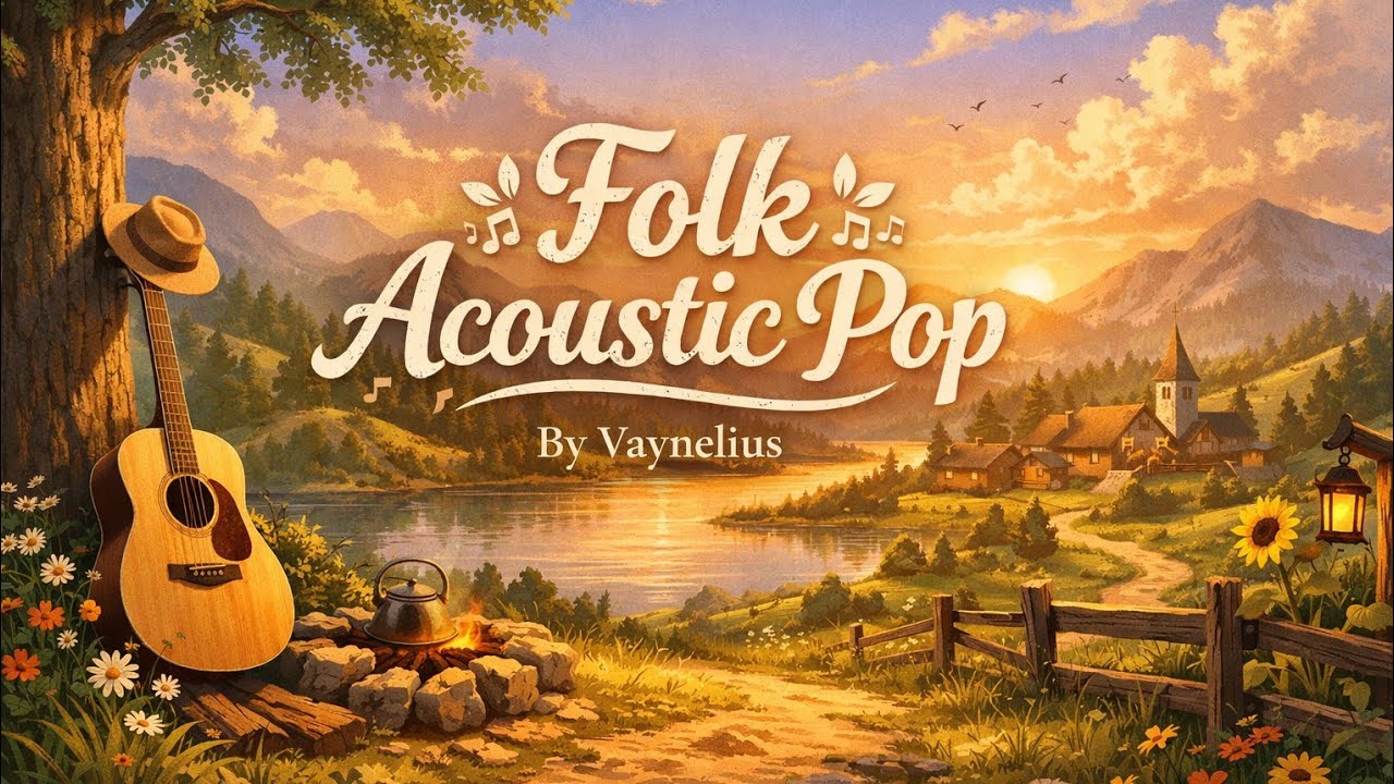 1 Hour Folk Acoustic Pop Café Music – Study, Work, Relax, Night Coffee Ambience | Vaynelius