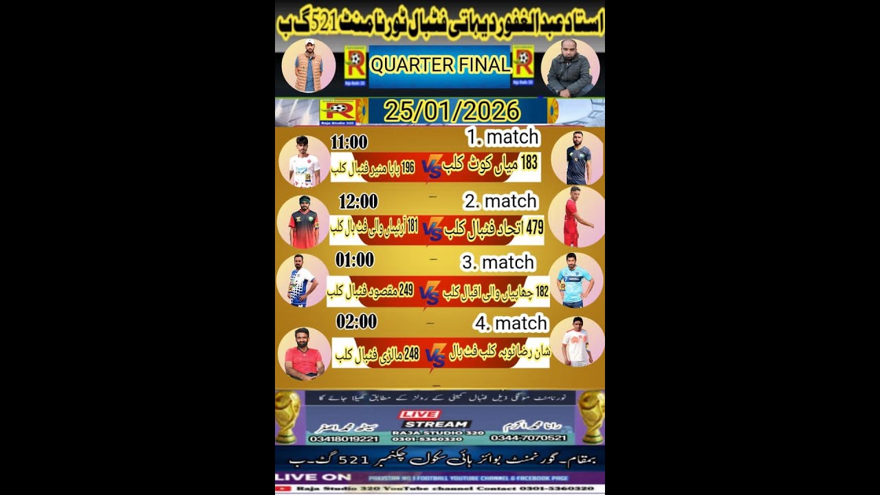 Quarter fina Ustad Abdul ghafoor Football tournament 521 2026