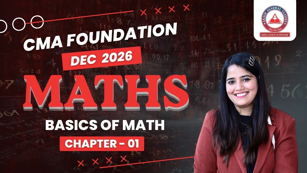 CMA Foundation Free Lectures | Maths Lec 1 | June 26 & Dec 26