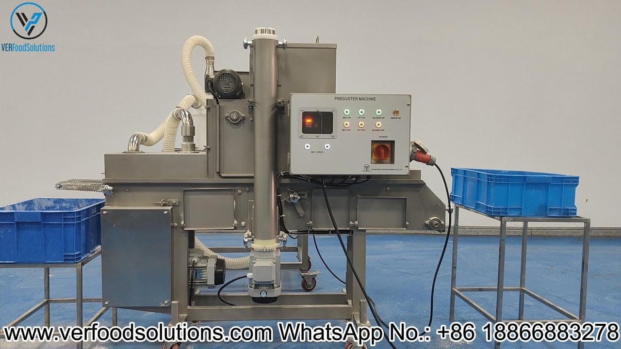 VERFOODSOLUTIONS How To Adjust Mini Flouring Machine Upper and Lower Belt Flouring Coating Thickness