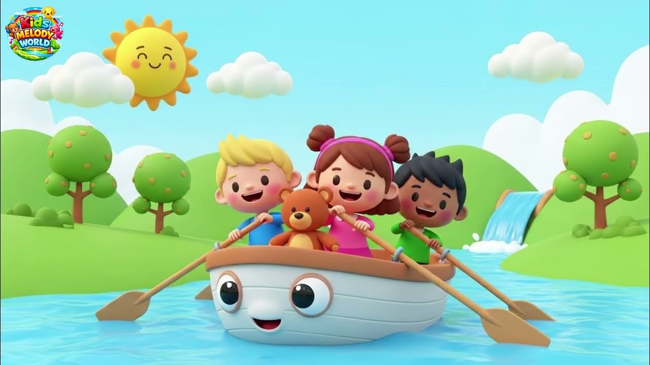 Row Row Row Your Boat 🚣‍♂️ | Fun Nursery Rhyme for Kids & Toddlers | Kids Melody World