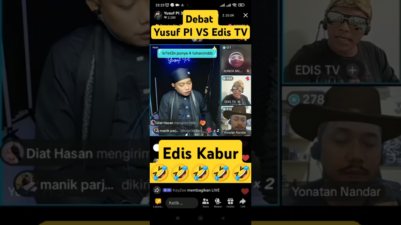 Detik Detik Edis Kabur Kalah Debat dengan Ust Yusuf PI #videoviral #live #debatislamkristen