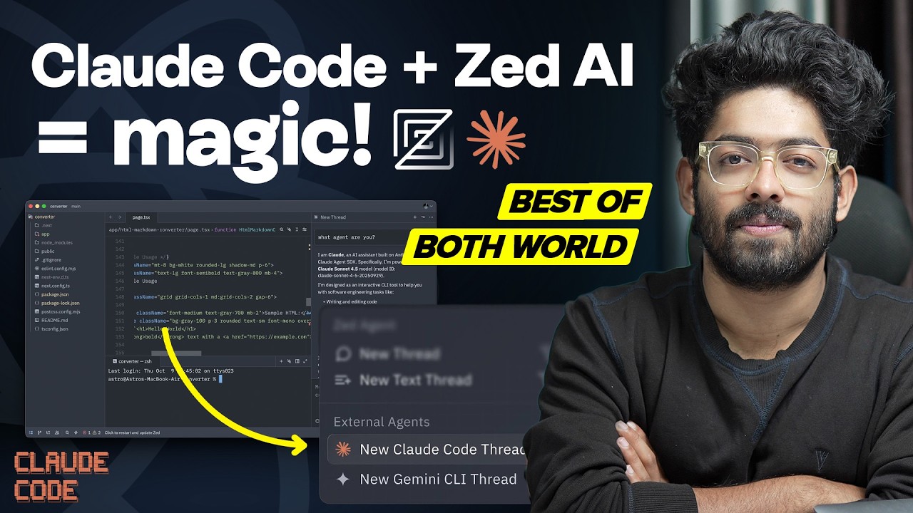 Claude Code + Zed Editor: представлен новый уровень рабочего процесса кодирования ИИ!