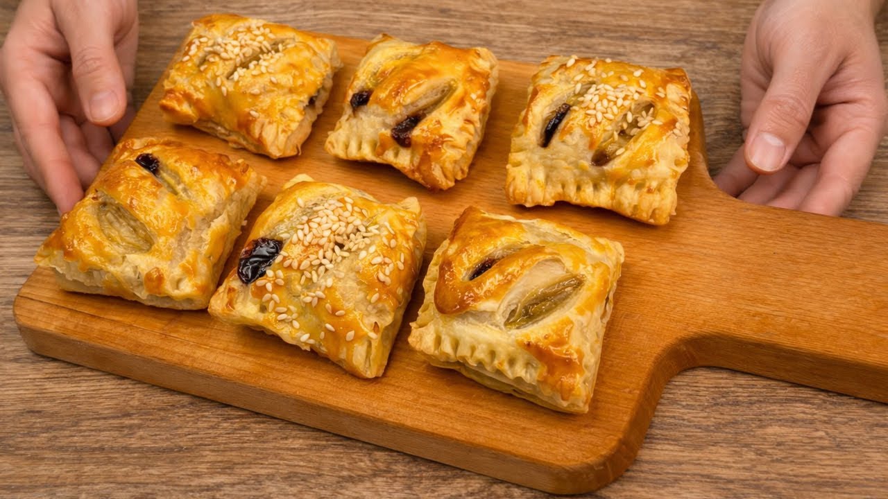 Bakery-Style Banana Nutella Puff Pastry | Crispy, Flaky & Irresistible you can bake at home