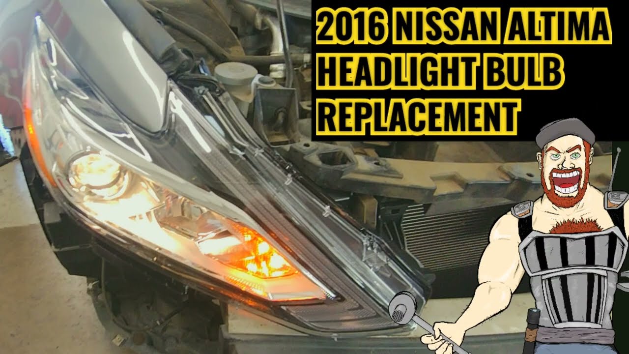Замена лампочек в фарах NISSAN ALTIMA 2013 - 2018 2013 2014 2015 2016 2017 2018