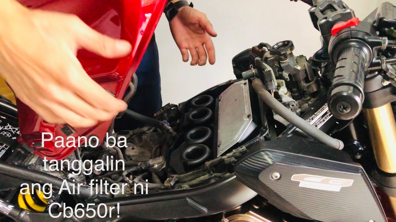 How to easy remove air filter of cb650r. -(tutorial)-/ Ang dumi.