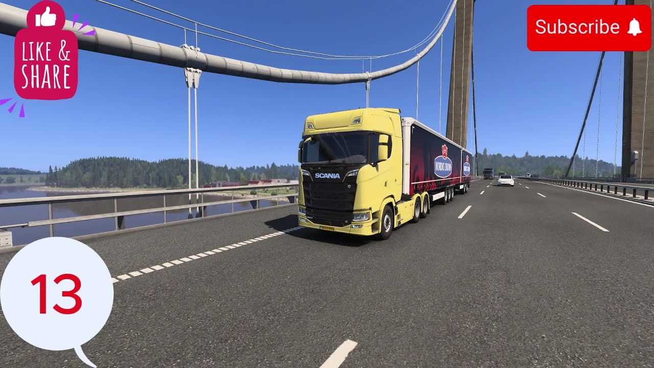 Eurotruck Simulator 2 Standaard Map door Finland Rijden