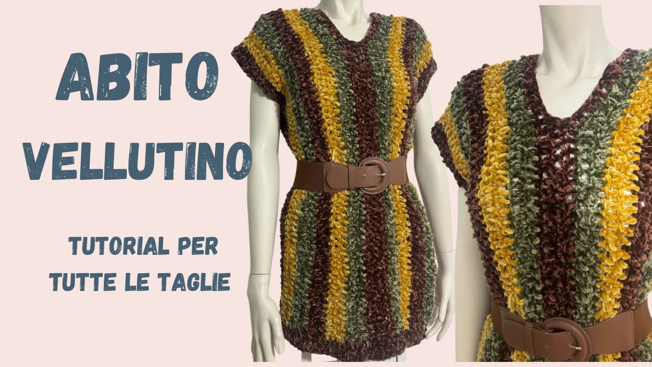 Vertically Sewn Velvet Dress: Crochet Tutorial for All Sizes