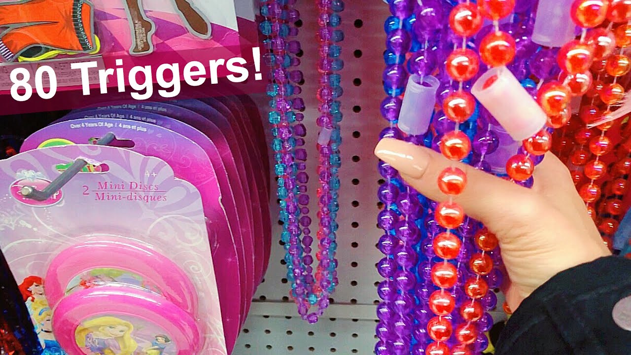 ASMR 80 TRIGGERS IN 10 MINUTES ~ AT THE DOLLAR STORE $