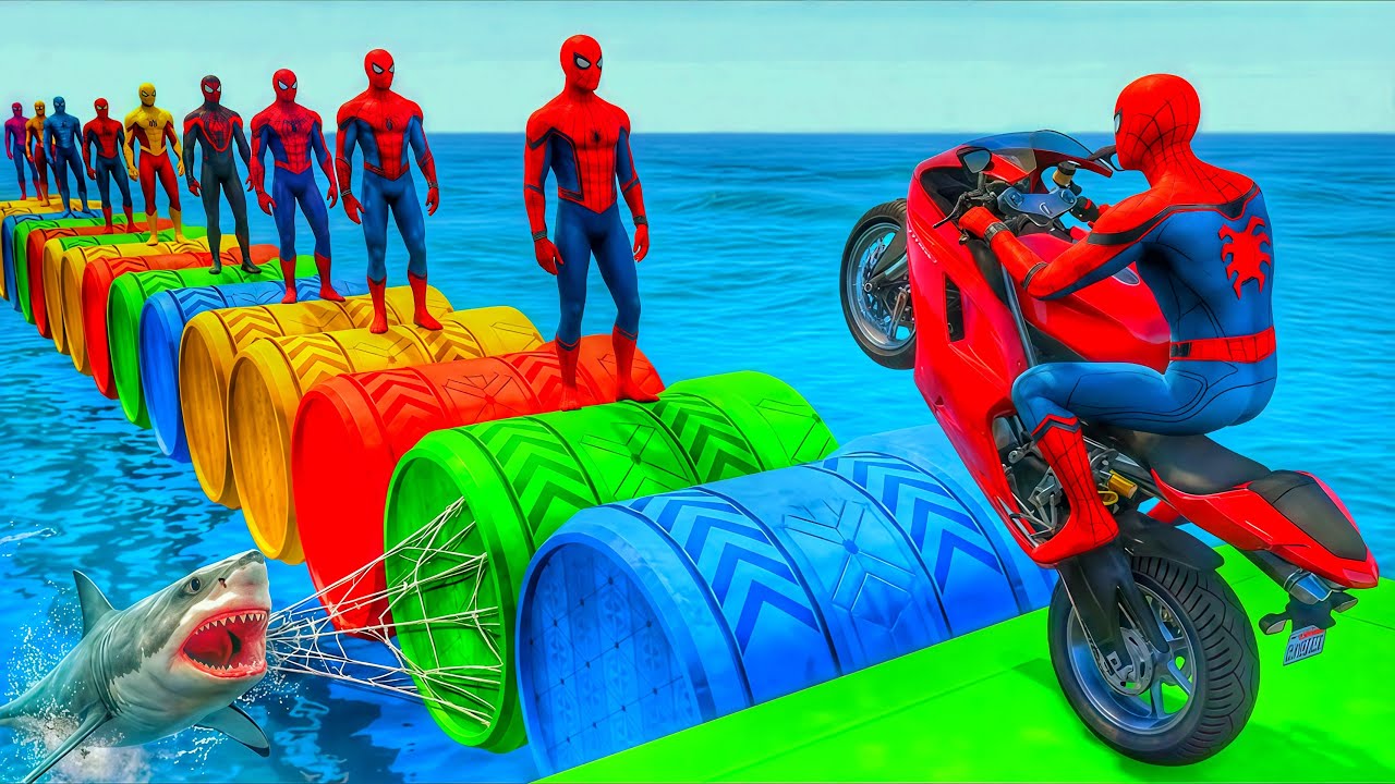 الرجل العنكبوت انقاذ باتمان Spider-Man Rescue batman vs iron man vs venom funny Game GTA 5 superhero