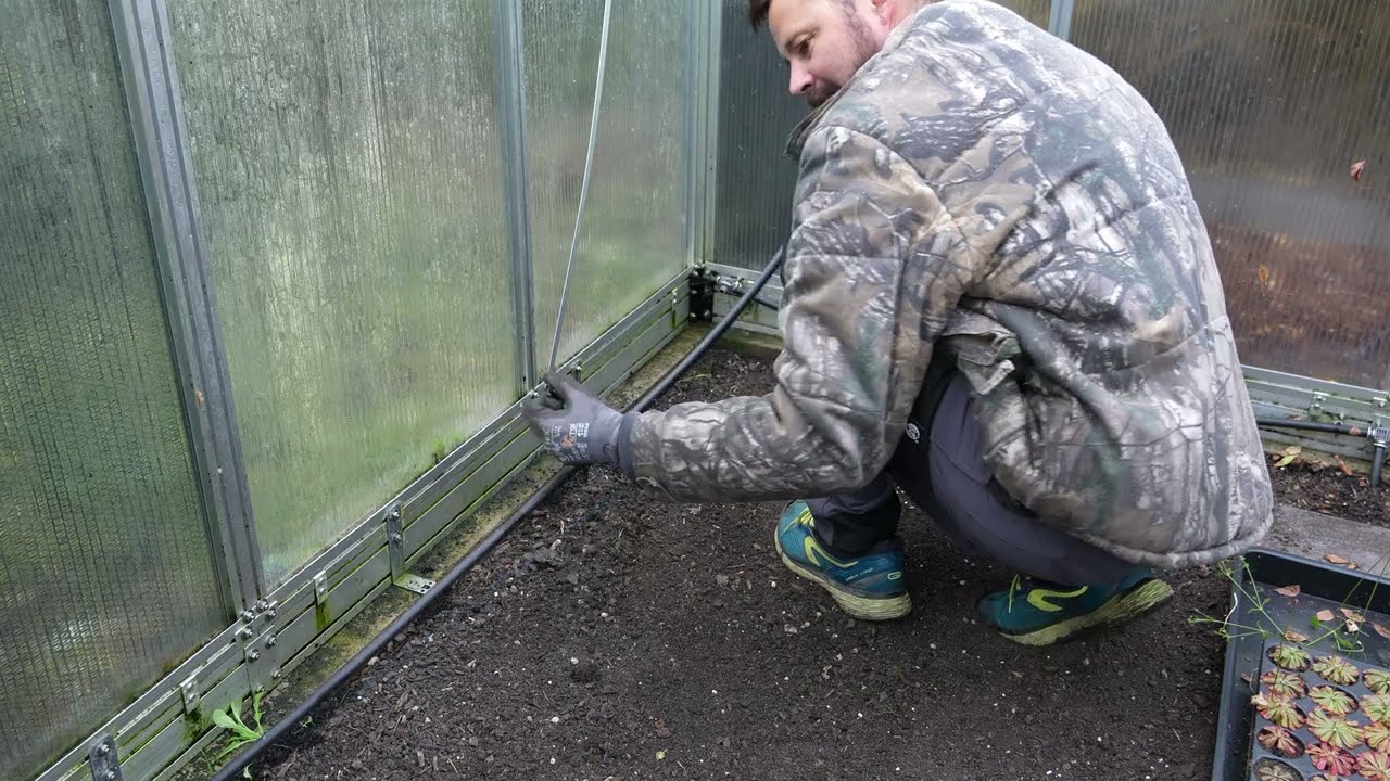 Bewässerungssystem, Gemüse und Unordnung :) . Gewächshaus fertig für den Winter