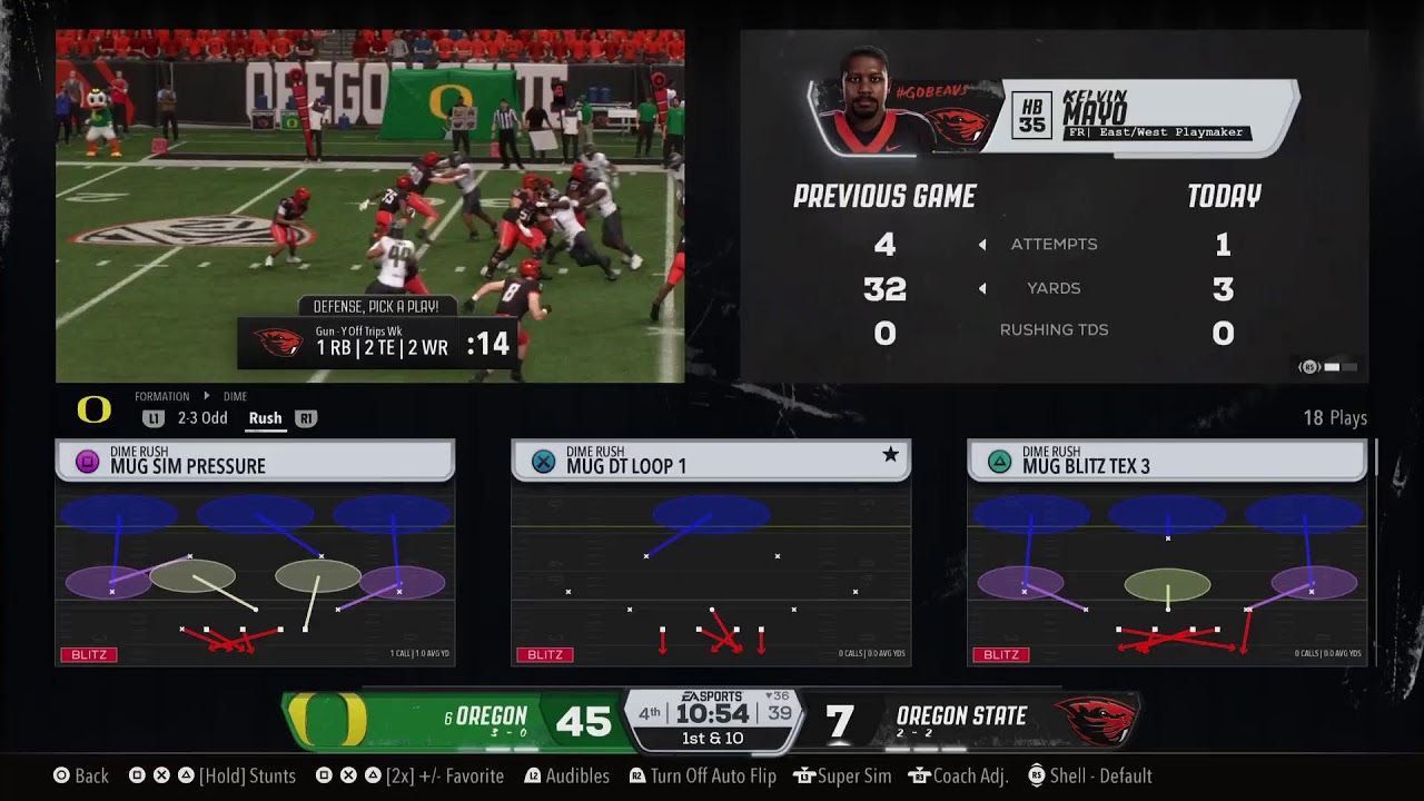 CFB 26 Dynasty Mode (6)Oregon @ Oregon State (Week 4)