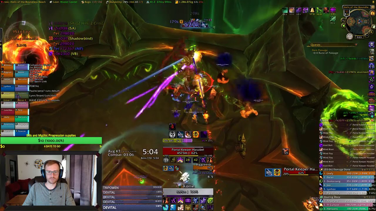 Mythic Portal Keeper Hasabel World 6th - Koilie Shadow Priest PoV