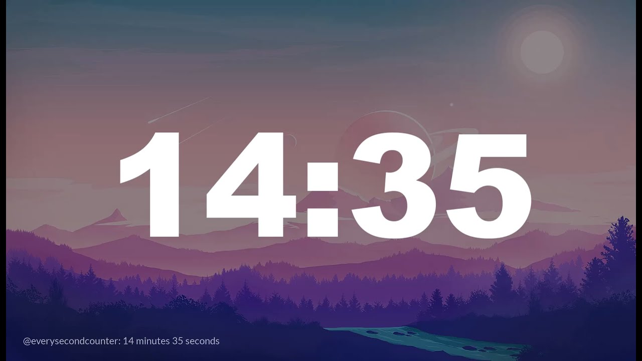 14 minutes 35 seconds [875 secs] clock timer countdown || Alarm Focus || Chill Music