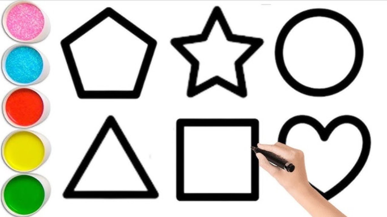 "2D Shapes Drawing with Colour Pens | आसान तरीका Shapes सीखें | Kids Fun Learning"