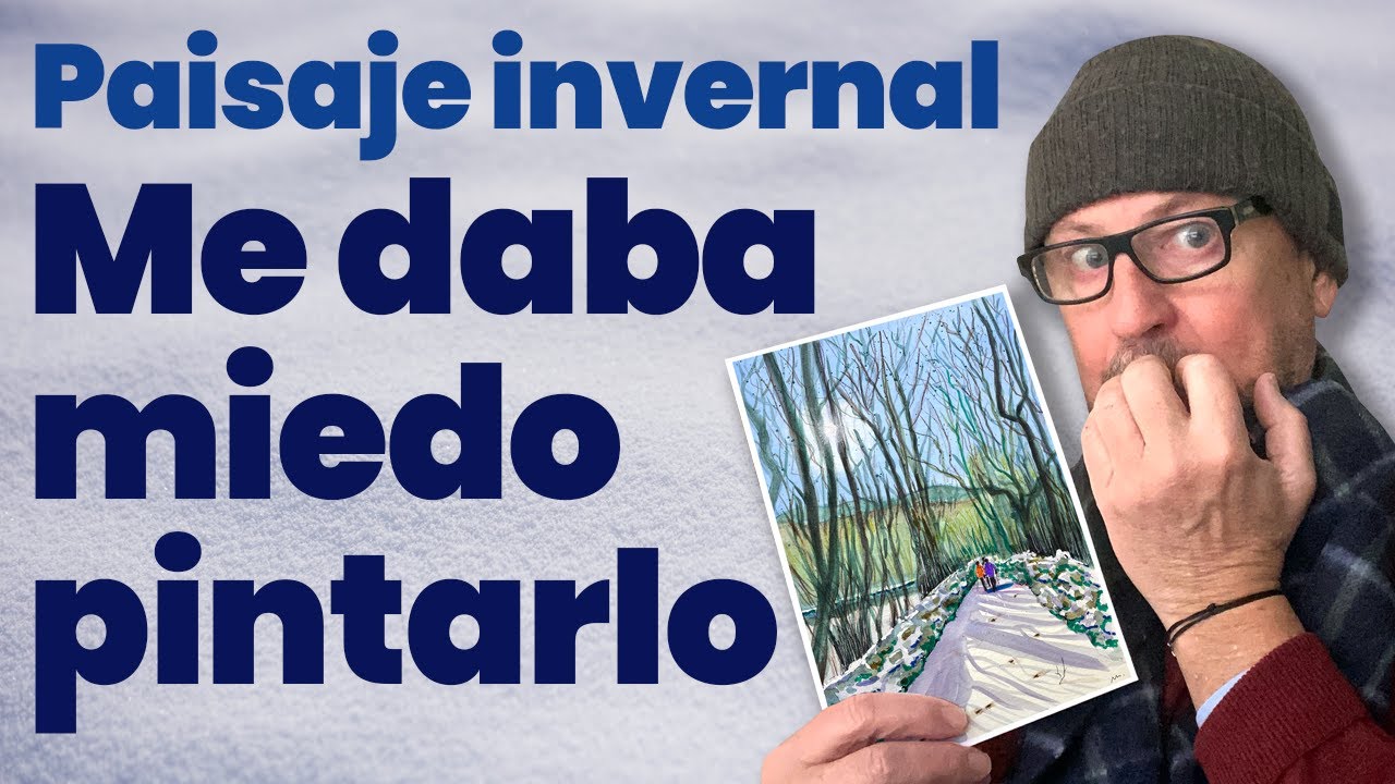 Intenté PINTAR un paisaje invernal combinando 3 técnicas… y pasó esto ❄️