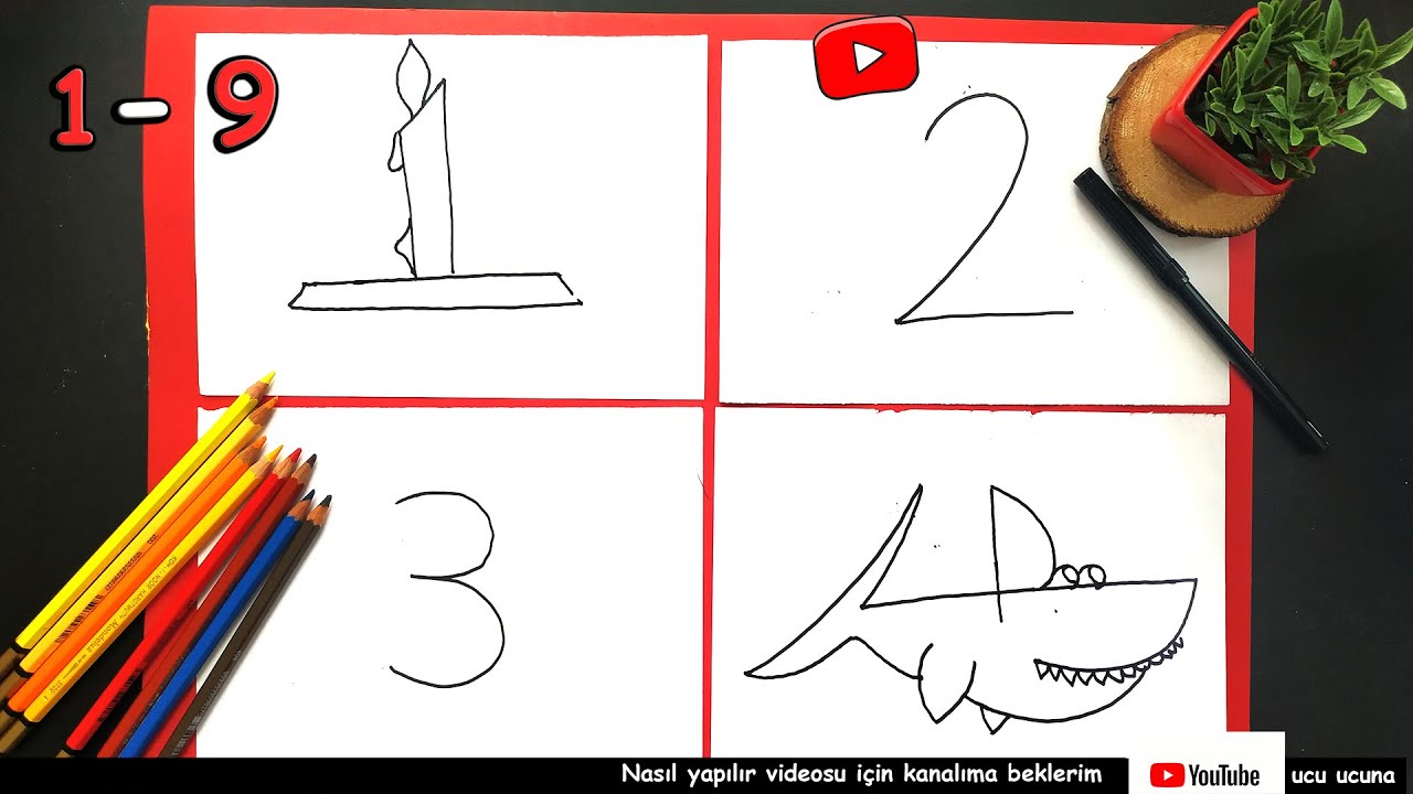 1'den 9'a Kadar Sayılarla Resim Çizimi KOLAY