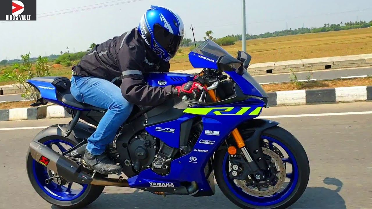 Yamaha R1 First Ride India Review Akrapovic Exhaust #Bikes@Dinos