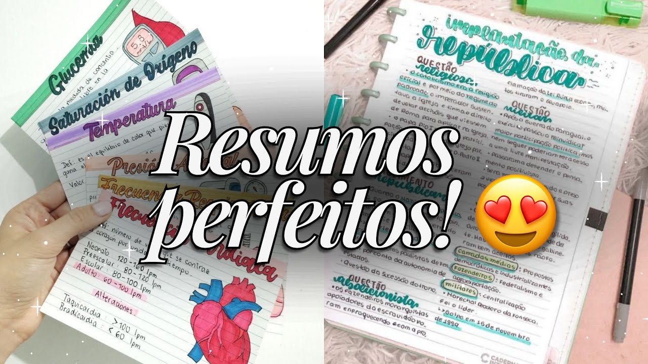 COMO FAZER RESUMOS PERFEITOS | T&eacute;cnicas de Estudo Eficazes ✨🧠🌷