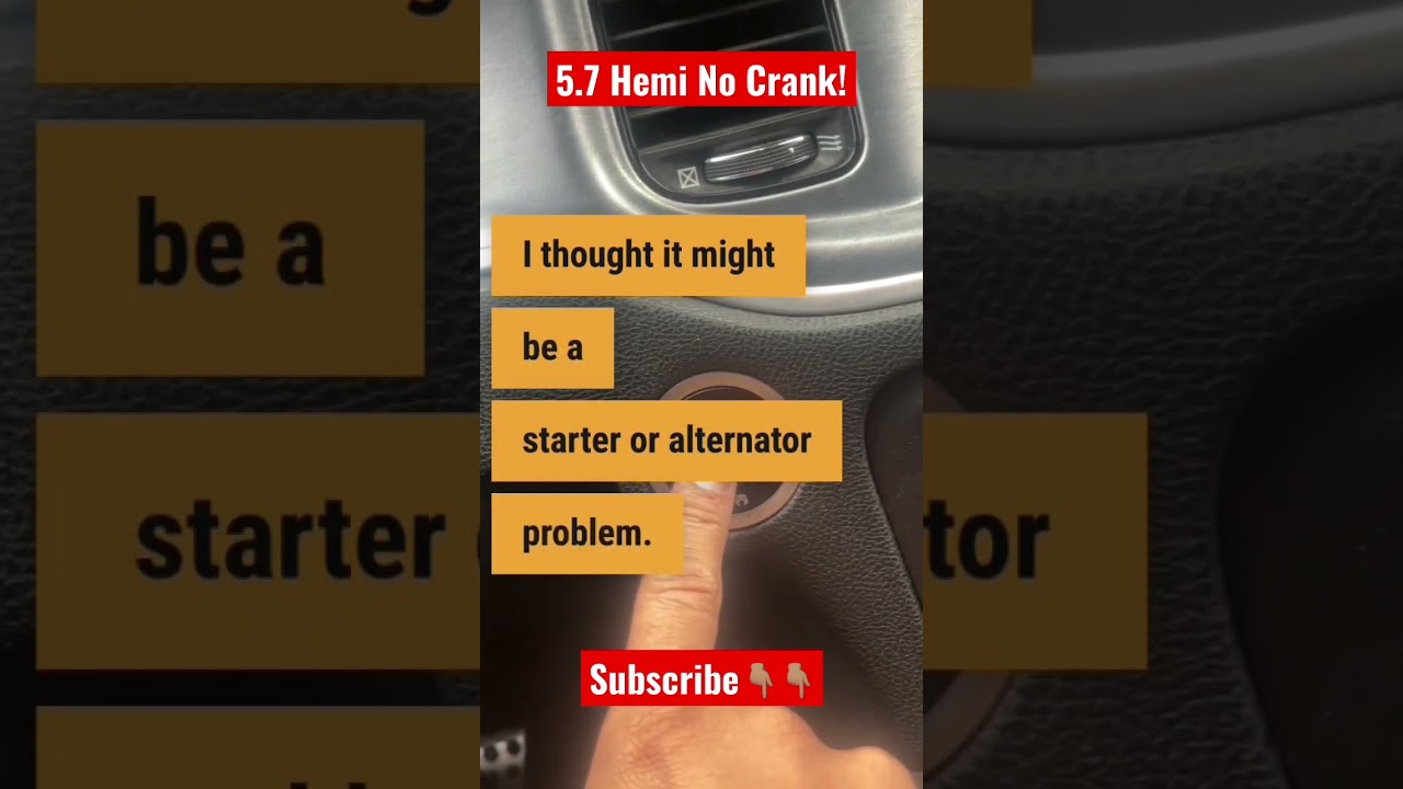 5.7 Dodge Charger Not Starting. Subscribe and see full video.