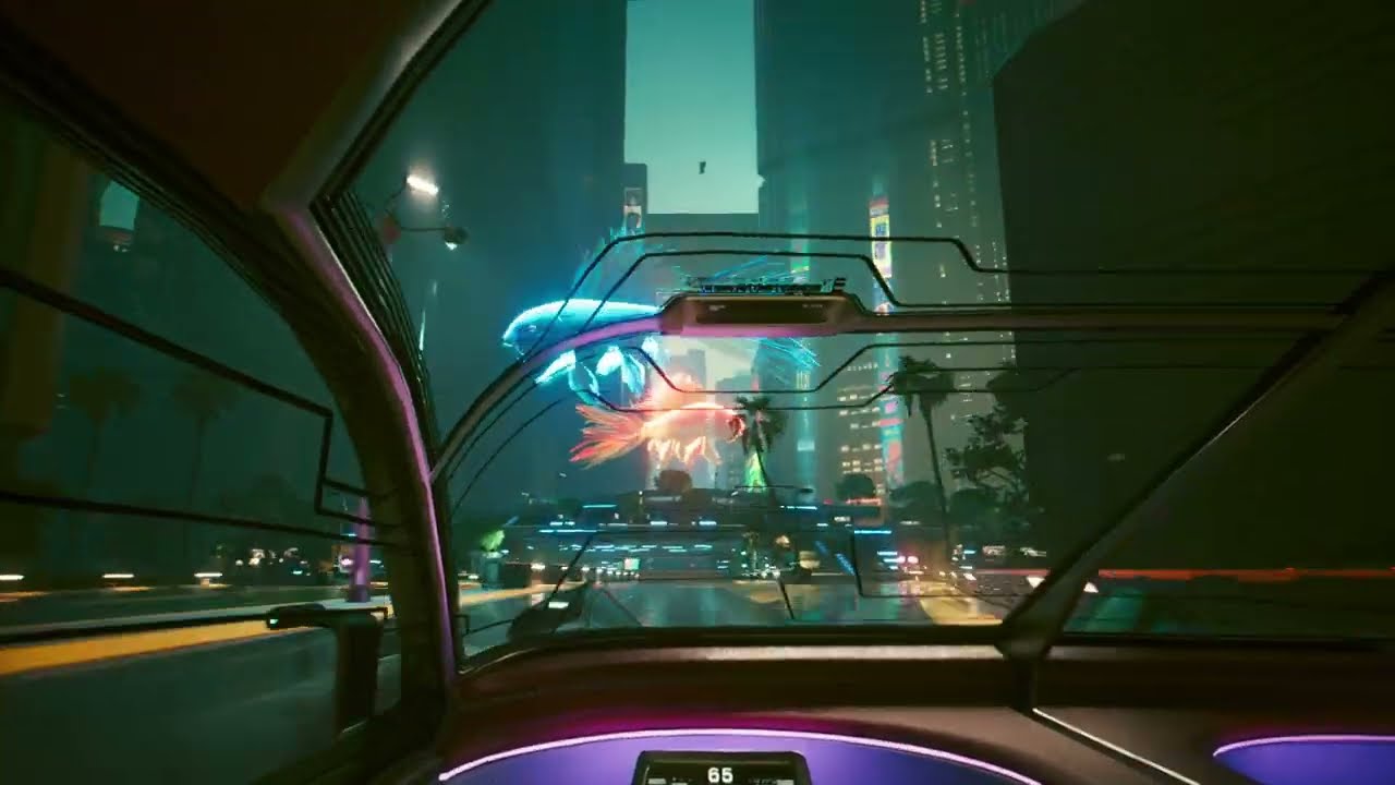 Cyberpunk 2077 — First Person Drive in Rayfield Aerondight (Johnny Inside)