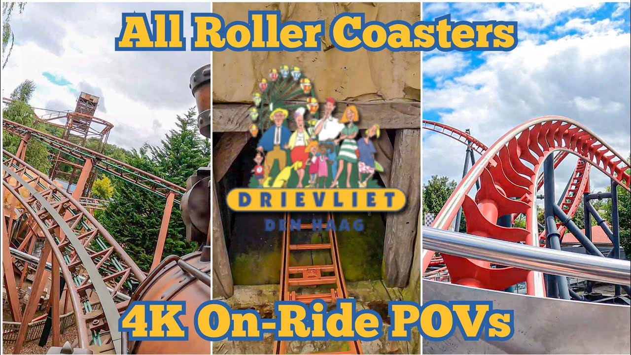 🇳🇱 Drievliet Family Park - All Roller Coasters 4K On-Ride POVs
