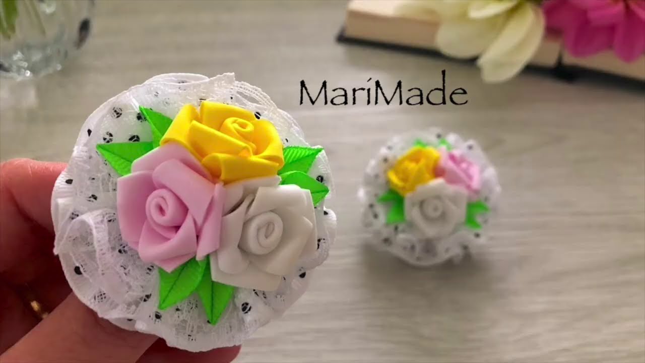 Резинки с Розочками из Остатков Фоамирана МК Foam Roses Tutorial