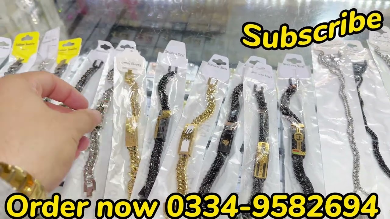 Stainless steel Necklace | Branded Bracelet| Amazing design|2k24| Cheapest price in Pakistan