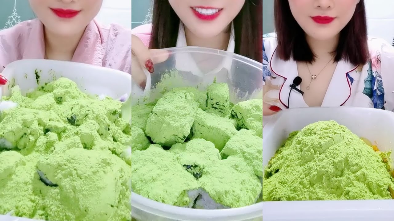 얼음먹방 HEAVY MATCHA POWDERY ICE EATING ASMR P1229 💚🍵 CRUNCH ICE POWDERY ICE 녹차 | Матча | 抹茶
