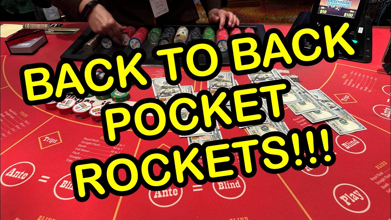 ULTIMATE TEXAS HOLD 'EM in LAS VEGAS! BACK TO BACK POCKET ROCKETS! TODAY IS DANIELLE'S BIRTHDAY!