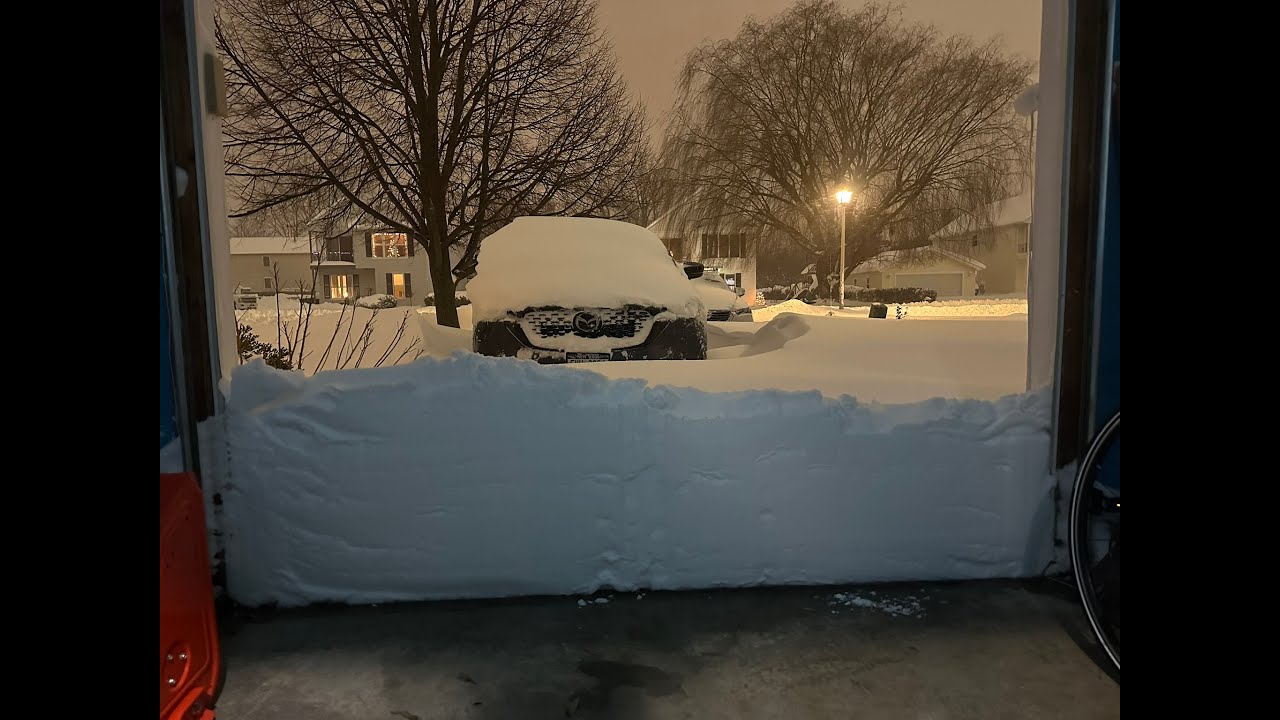 Snowblowing Driveway After Lake Effect Snowstorm