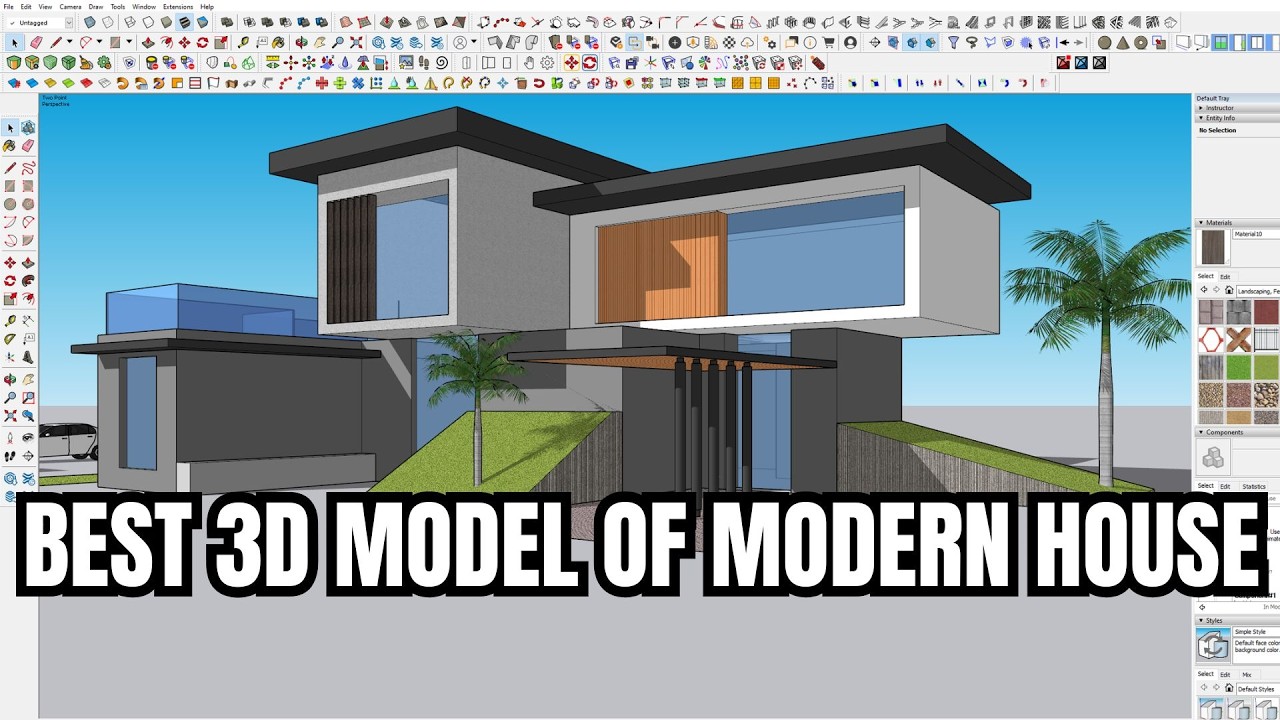 SKETCHUP BEGINNER TUTORIAL HOW TO CREATE ATTRACTIVE MASSING MODERN HOUSE SKETCHUP TUTORIAL