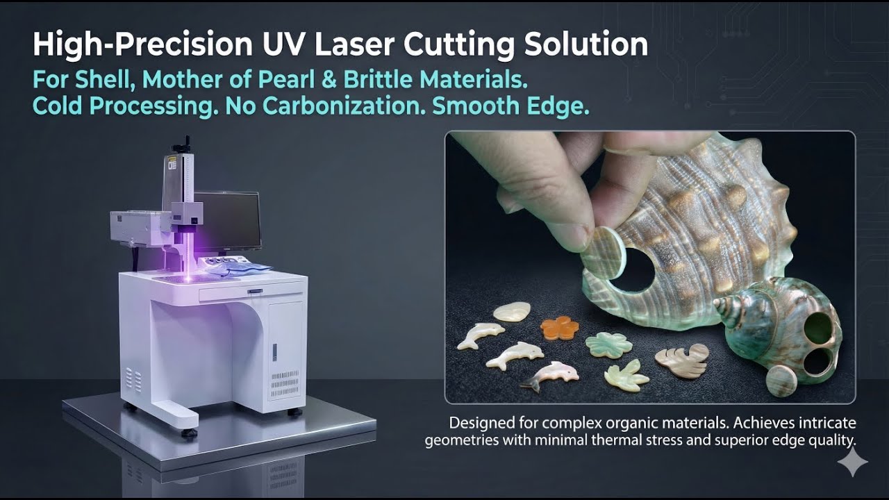 Can a UV Laser Really Cut Seashells Cleanly? Watch the Full Demo | 10W UV laser cutting seashell