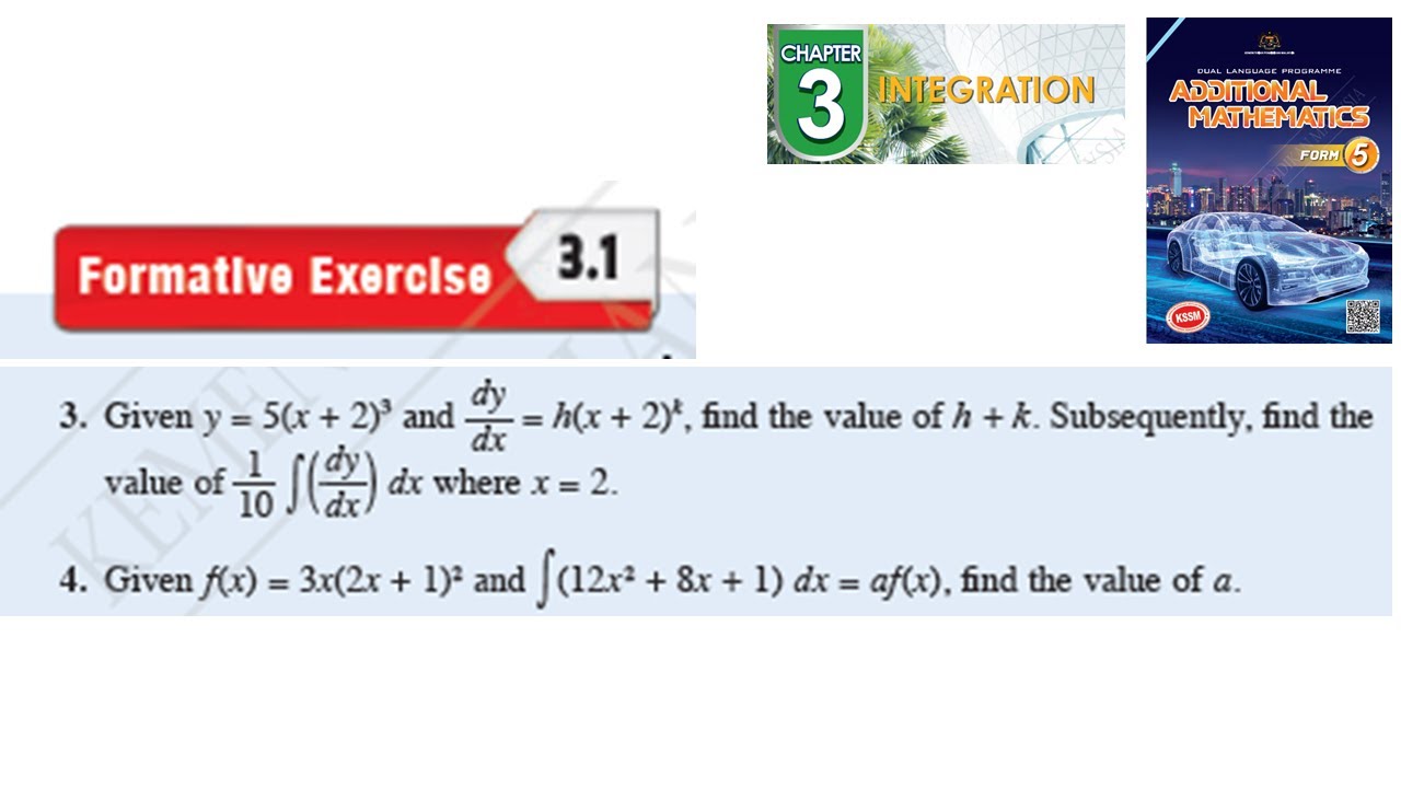 Integration formative exercise 3.1 Q3 Q4 pengamiran latihan formatif 3.1 form 5 kssm textbook