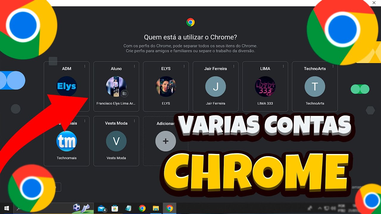 Como Usar Mais de Uma Conta Google no Navegador Chrome no Windows 10 e 11 | Tutorial Passo a Passo