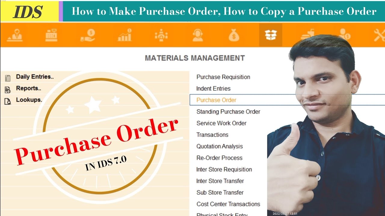 How to make Purchase Order in IDS || IDS mei PO kaise banaye #ids #purchaseorder #idssoftware