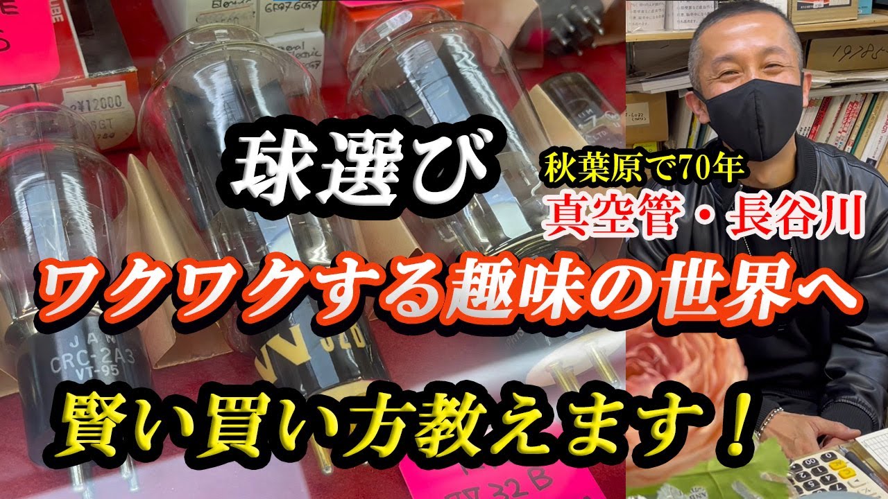 真空管アンプの球選び・ 賢い買い方教えます！ワクワクする趣味の世界へ！　球屋での楽しい時間の過ごし方・買い方・とことん楽しむ方法　秋葉原で７０年 真空管の長谷川からの特別伝授！
