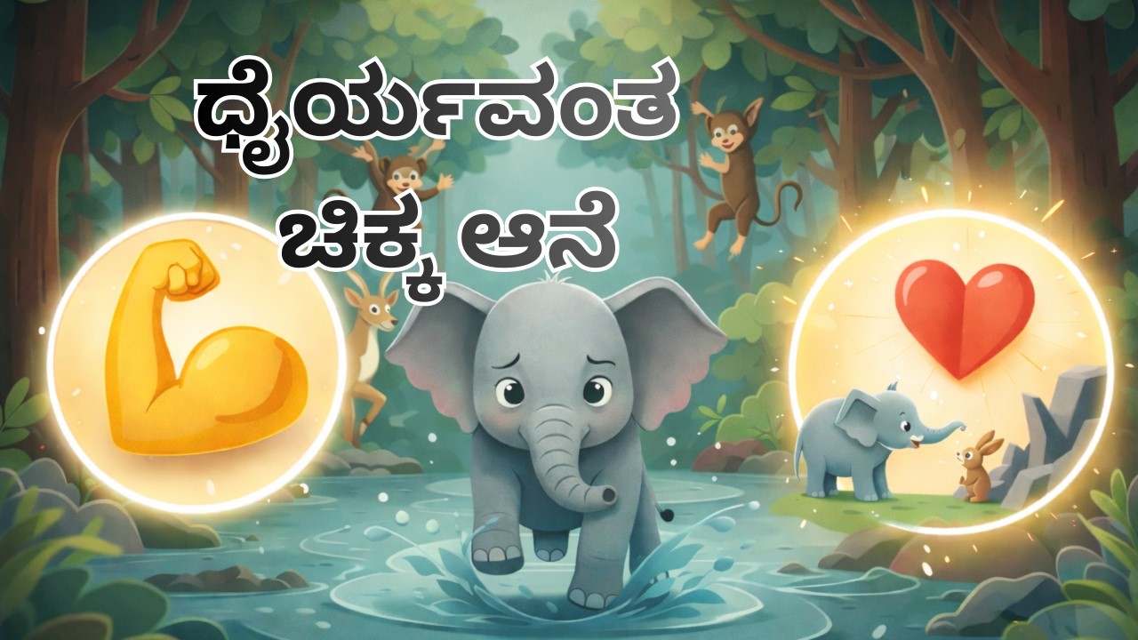 🐘✨ ಧೈರ್ಯವಂತ_ಚಿಕ್ಕ_ಆನೆ | Brave Little Elephant | Kannada Kids Story