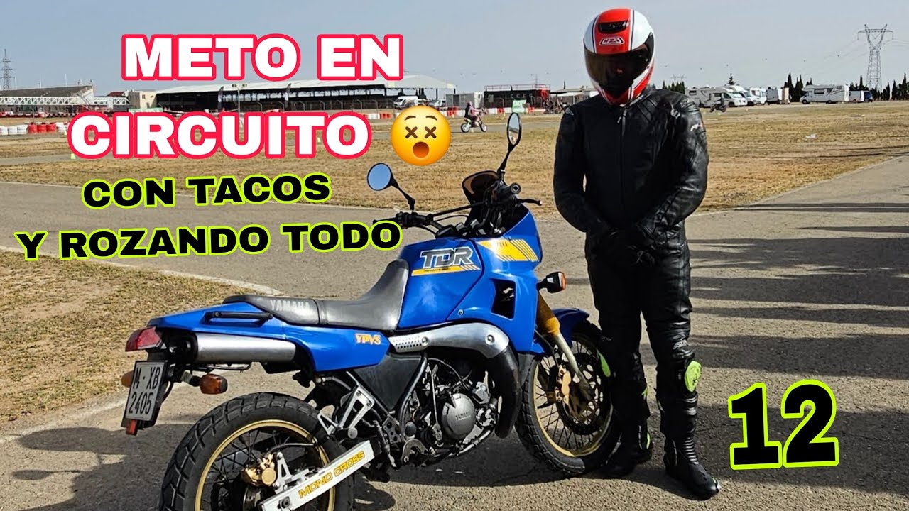 12 🚀Meto YAMAHA TDR 250 en CIRCUITO !!! TACOS Y ROZANDO 😵 MOTO 25 AÑOS PARADA