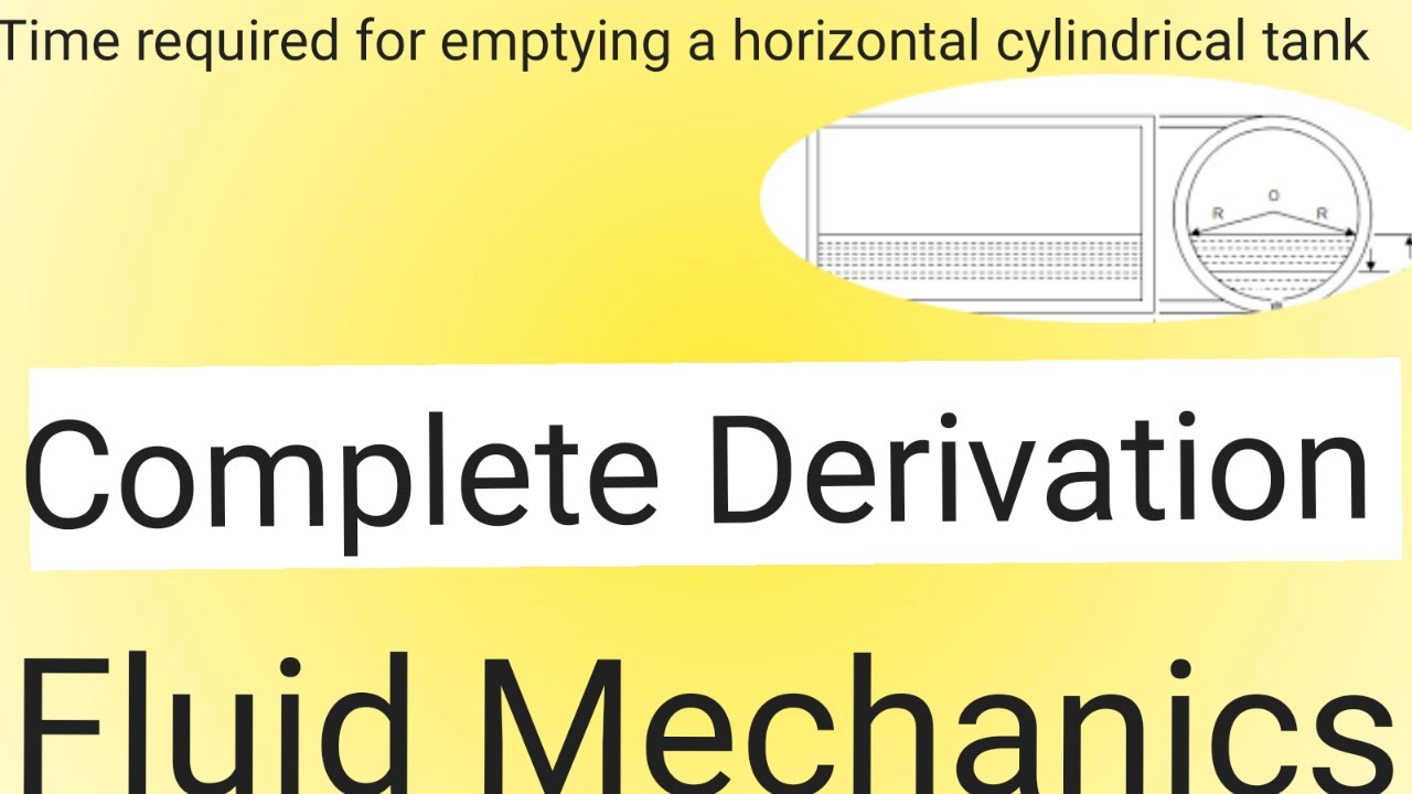 Time for empty horizontal cylindrical cylindrical tank || Fluid mechanics || Flow measurement