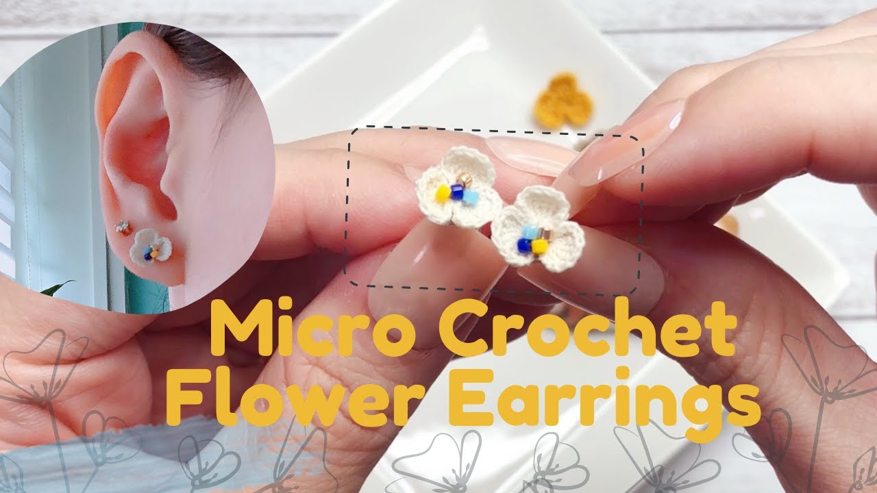 Micro Crochet Flower Earrings