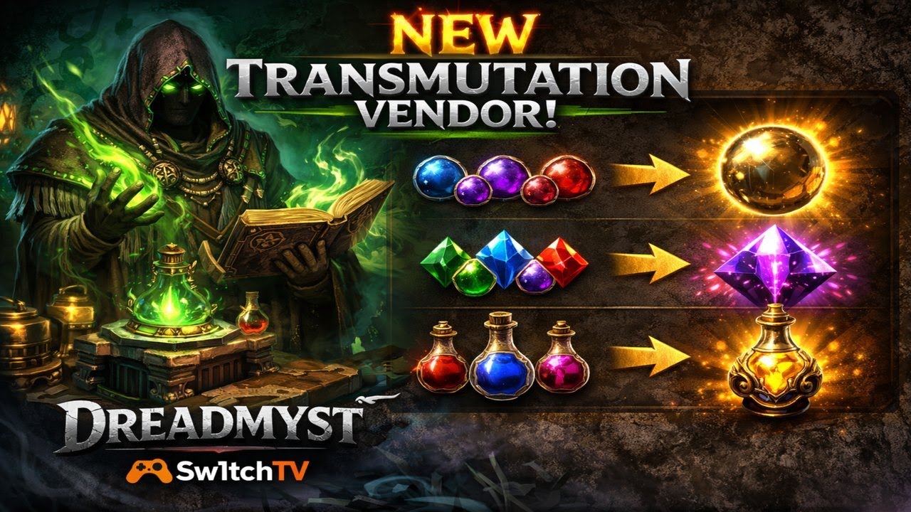 Dreadmyst's NEW Transmutation Vendor Lets You UPGRADE Orbs, Gems & Potions!