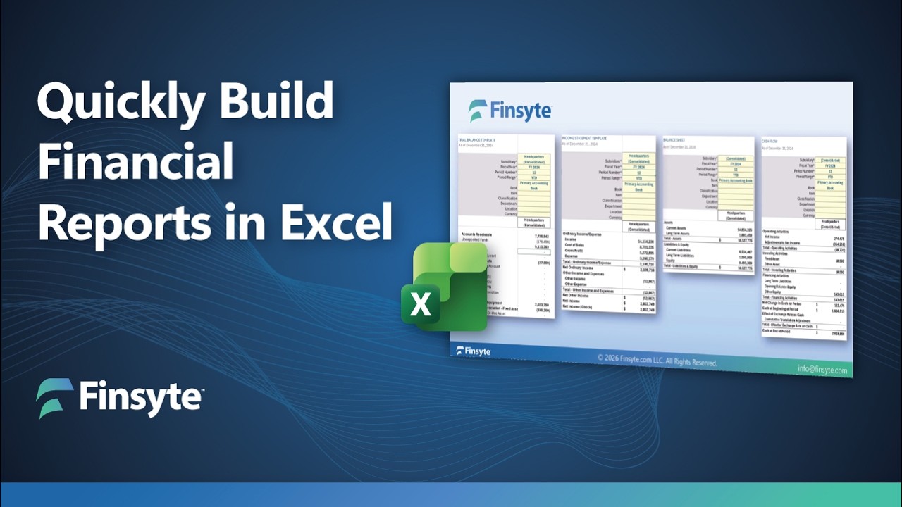 Quickly Build Financial Reports in Excel with Finsyte