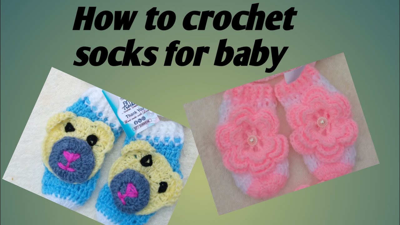 how to crochet socks for baby 3-6 month size  පුතෙක්ට ලස්සන මේස් ජෝඩුවක් ගොතමු