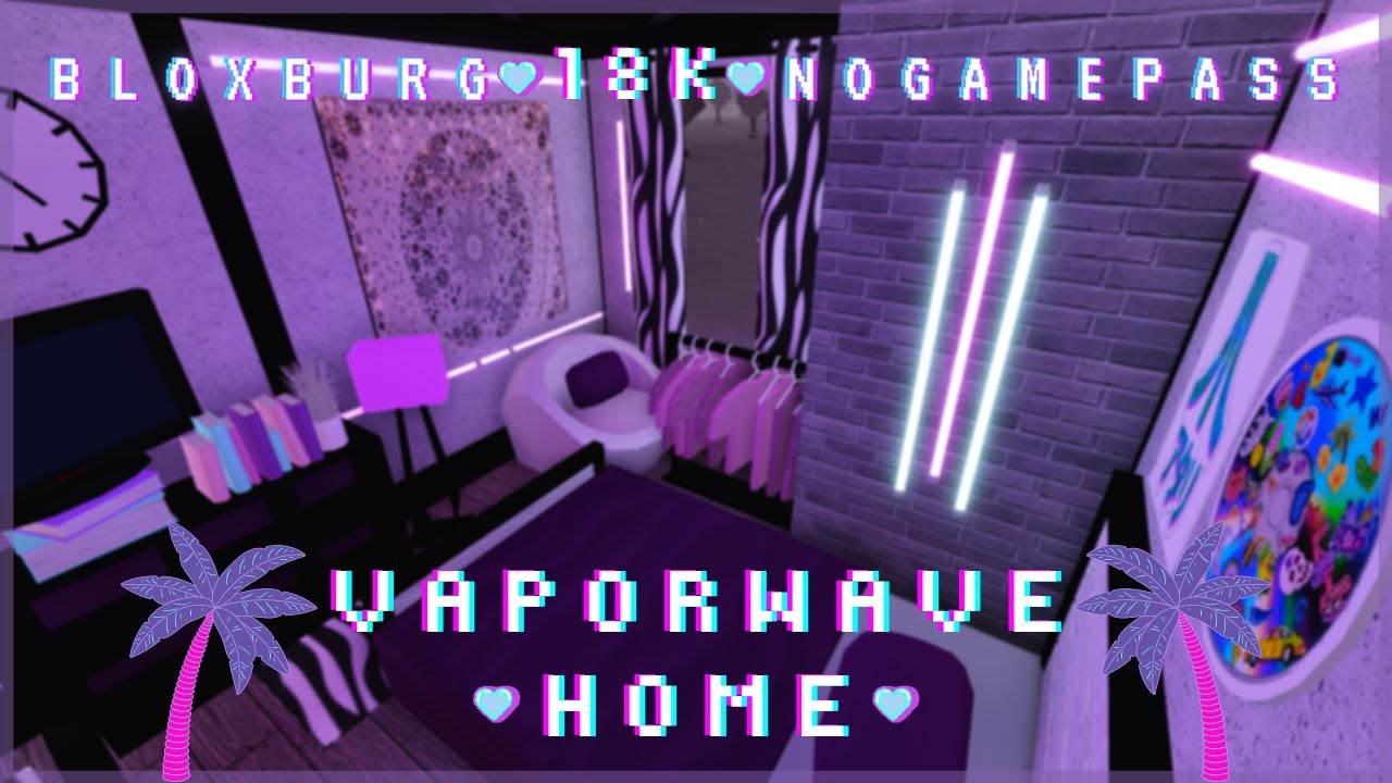 Vaporwave Aesthetic Home | No gamepass | 18k | Speedbuild & Tour | Roblox Bloxburg | Tapioca
