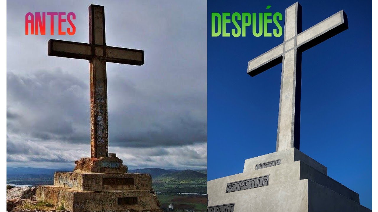 Restauración cruz peñon de Peñarroya Pueblonuevo