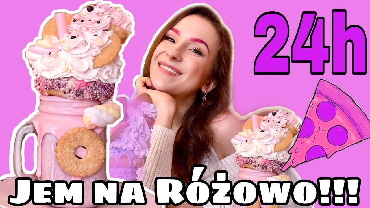 24h JEM TYLKO RÓŻOWE JEDZENIE! CHALLENGE💖🍬