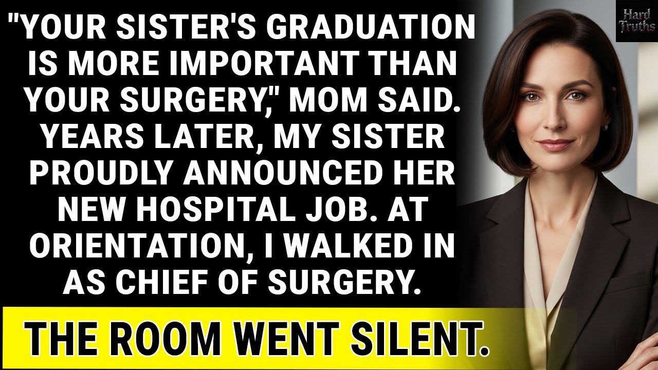 My Parents Chose My Sister's Graduation Over My Surgery—Now She Works In My Hospital