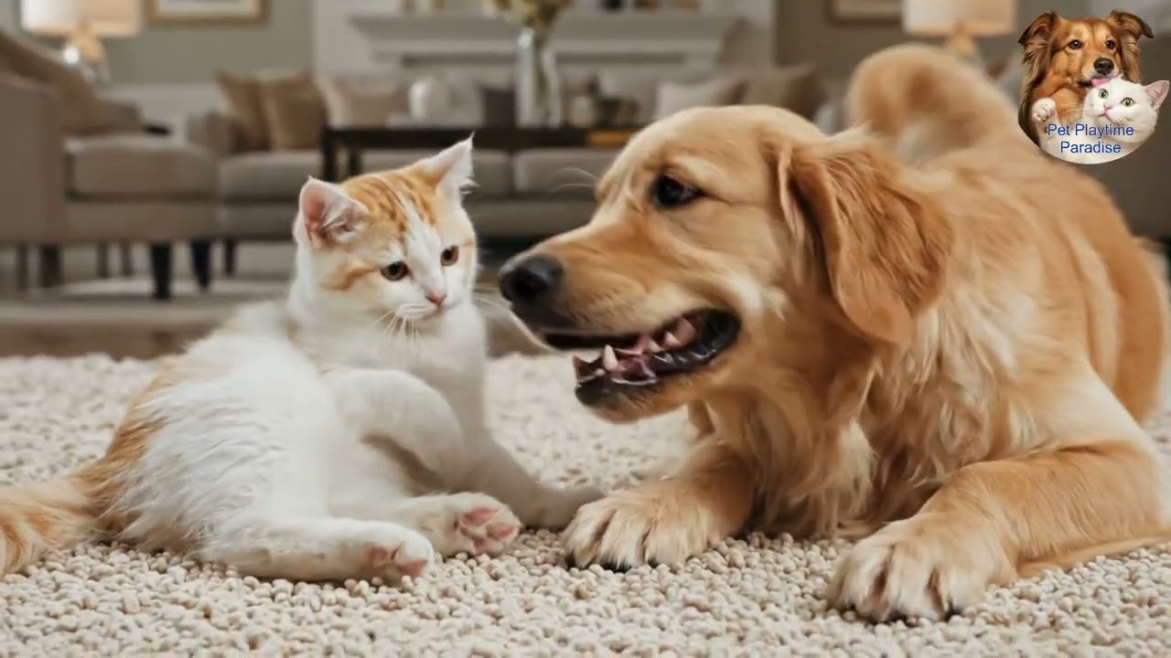 Dog and cat grew up together.